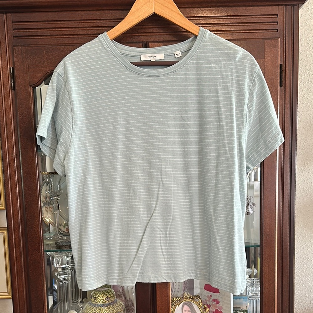 Vince Soft Blue Striped Tee